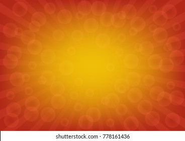 Orange sun rays vector with bubble, sunburst on red color background. Vector illustration background design.