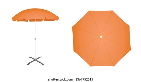 Orange sun umbrella. vector illustration
