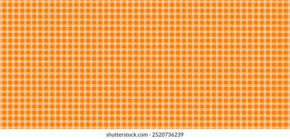 Orange sun and white plaid fabric texture background