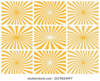 Naranja Sunbrust ilustración Colección de fondo EPS Vector