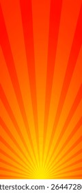 Orange Sunburst Background for Smartphone Wallpaper. Radiant Rays Design. Bg. Vector Illustration