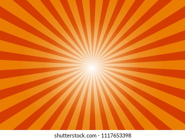 Orange Sunburst background. Vector illustration.