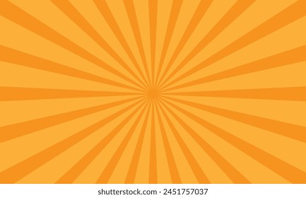 Orange sunburst background. Vector Illustration