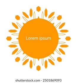 Orange Sunburst Frame Background. Rays. Radial. Summer Banner. Vector Illustration