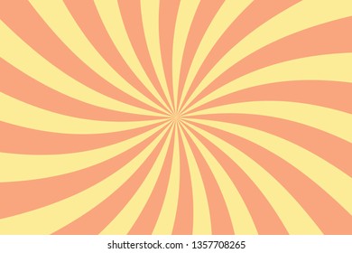 Orange Sunburst Pattern Abstract Background. Ray. Radial. Vector Illustration