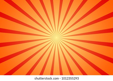 Fondo De Verano Resumido Del Patrón De Amanecer Naranja. Ray. Radial. Ilustración vectorial