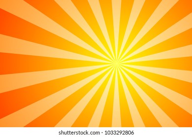 Orange Sunburst Pattern Abstract Summer Background. Ray. Radial. Vector Illustration