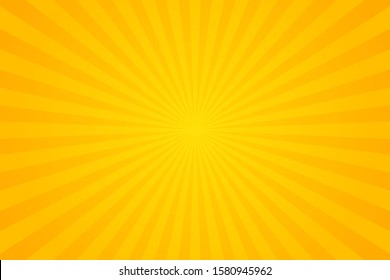 Orange Sunburst Pattern Background. Rays. Radial. Summer Banner. Vector Illustration. EPS 10