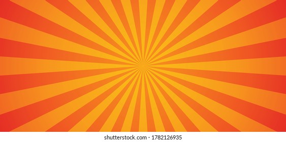 Orange Sunburst Pattern Background Rays Radial Stock Vector Royalty