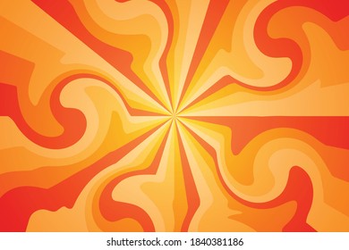 Orange Sunburst Pattern Background. Rays. Radial. Summer Banner. Vector Illustration