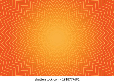 Orange Sunburst Pattern Background. Rays. Radial. Summer Banner. Vector Illustration