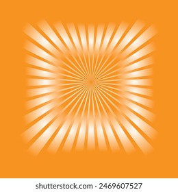 Orange Sunburst Pattern Background. Rays. Sunburst background. Orange sunburst background. Pop art orange comics book cartoon magazine cover. Summer Banner. Vector Illustration. 