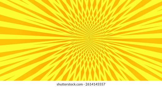 Orange Sunburst Pattern Background. Rays. Radial. Summer Banner. Vector Illustration