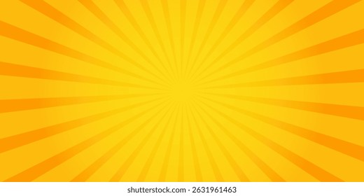 Orange Sunburst Pattern Background. Rays. Radial. Summer Banner. Vector