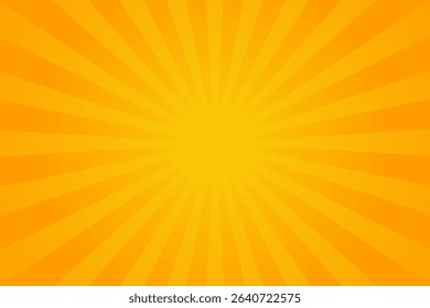 Orange Sunburst Pattern Background. Rays. Radial. Summer Banner. Vector Illustration