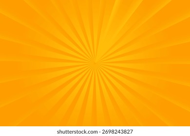 Orange Sunburst Pattern Background. Rays. Radial. Summer Banner. Vector Illustration