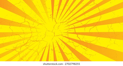 Plano de fundo do padrão laranja de explosão solar. Raios. Radial. Faixa de Verão