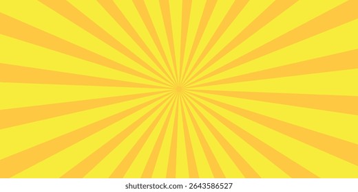 Orange Sunburst Pattern with yellow Background. Rays. Radial. Summer Banner. Exploding star burst texture japanese radius cartoon pattern abstract eps editable vector
