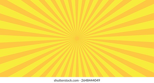 Padrão de explosão solar laranja com fundo amarelo. Raios. Radial. Faixa de Verão. Explodindo estrela explosão textura japonês rádio desenho animado padrão abstrato eps vetor editável