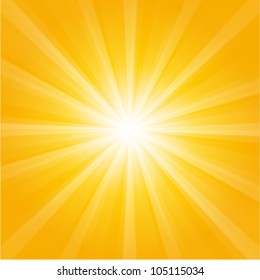 Orange Sunburst Summer Holiday Background