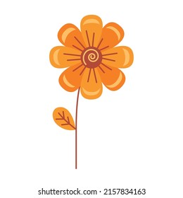 orange sunflower with leaf icon