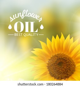 Orange sunflower with text