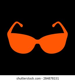 Orange  Sunglasses icon, vector illustration  on a black background