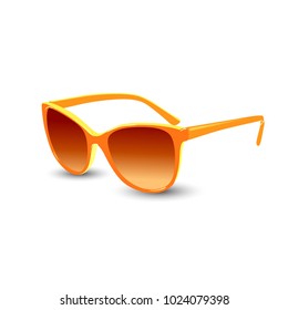 Orange sunglasses. Realistic vector graphic