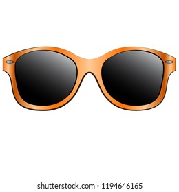 Orange Sunglasses Vector Symbol