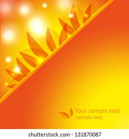 orange sunny background with petals