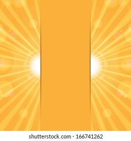 orange sunny background.sun rays and glare on an orange background.vector 