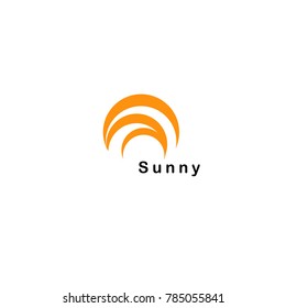 Orange Sunny Semicircle, Abstract Isolated Arc Shape, Orange Color Vector Logo.