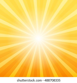 Orange sunray background, Gate to Heaven concept, 2d vector illustration, eps 10
