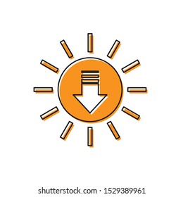 Orange Sunset icon isolated on white background.  Vector Illustration