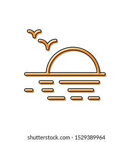 Orange Sunset icon isolated on white background.  Vector Illustration