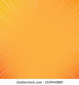 orange sunshine comic style background with halftone eps10 vectors illustration