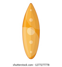 Orange surfboard icon. Cartoon of orange surfboard vector icon for web design isolated on white background