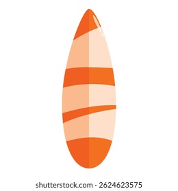 Surfboard laranja isolado no fundo branco, mostrando vibrações de praia de verão