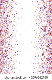 Orange Surprise Circle Texture. Celebrate Round Frame. Pink Dot Christmas Background. Element Confetti Card.