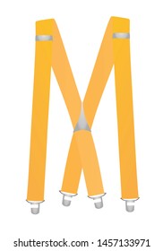 Orange suspenders on white background. vector illustration