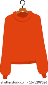 Suéter naranja, ilustración, vector sobre fondo blanco.