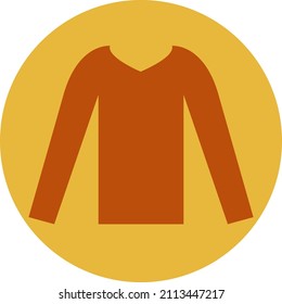 Suéter naranja, ilustración, vector sobre un fondo blanco.
