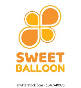 Orange sweet Honey Balloon logo concept design illustration