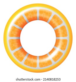 Orange Swim Donut. Summer Party Rubber Ring