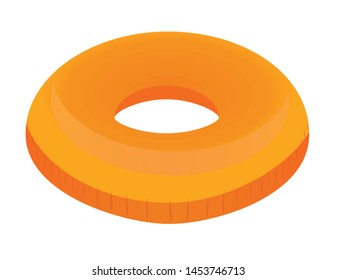 Orange swim ring. vector illustration