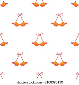 Orange swimsuit bra pattern seamless background texture repeat wallpaper geometric vector