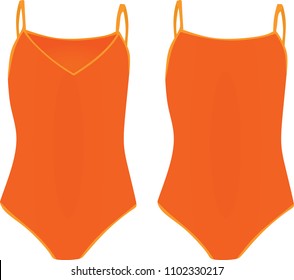 Orange swimsuit. vector illustration