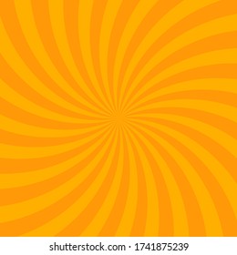 Orange swirl background, poster design template, vector illustration