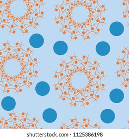 Orange Swirls With Polka Dots