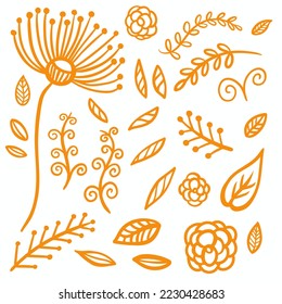 Orange Swirls Swoosh Vector Accent Line Work
